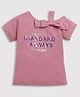 Tiny Girl Cotton One Shoulder Text Prinnted Top - Onion Pink