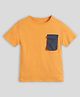 Somersault Half Sleeves Colour Block Tee With Pocket - Orange