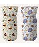 Devico cotton Bottle Cover  Pack of 2  Fits up to 250 ml-Yellow Blue