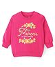 Doodle Poodle 100% Cotton Light Weight  Looper Knit Full Sleeves Sweatshirt with Foil & Floral Print - Dark Pink