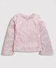 Tiny Girl  Full Sleeves Shimmer & Floral Detailed Top - Peach