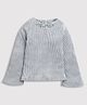 Tiny Girl  Full Sleeves Shimmer & Floral Detailed Top - Silver