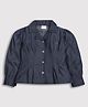 Tiny Girl Full Sleeves  Polka Dots Shimmer Printed Shirt - Black