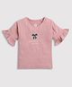 Tiny Girl Three Fourth Sleeves Text Printed Top -  Pink