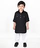 BAD BOYS Full Sleeves Solid Kurta With Pyjama Set - Black