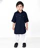 BAD BOYS Full Sleeves Solid Kurta With Pyjama Set - Navy Blue