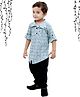 BAD BOYS Full Sleeves Abstract Printed Shirt Style Kurta With Solid Pyjama Set - Sea Green