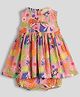 Somersault Sleeveless Floral Printed Coordinating Dress With Bloomer - Multi Colour