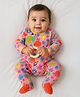 Somersault Cotton Knit Full Sleeves Floral Printed Sleepsuit - Multi Colour