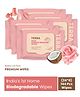 Terra Rose Makeup Remover Wipes Organic & Gentle on Skin -  Pack of 6 - 24 Pieces Each
