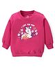 Doodle Poodle 100% Cotton Light Weight  Looper Knit Full Sleeves Sweatshirt with Deer Print - Dark Pink