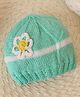 Woonie Handhnkitted Floral Cap - Green
