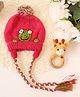 Woonie Handknitted Frog Cap - Pink