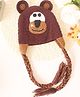 Woonie Handmade Crochet Bear Cap - Brown