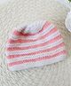 Woonie Handknitted Striped Cap - White