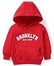 Doodle Poodle 100% Cotton Light Weight Looper Knit Full Sleeves Hooded Sweatshirt with Text Print & Kangaroo Pockets - Red