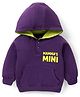 Doodle Poodle 100% Cotton Light Weight Looper Knit Full Sleeves Hooded Sweatshirt with Text Print & Kangaroo Pockets - Purple