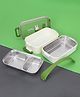 KIDLINGSS Double Container Bunny Rabbit Print Insulated Lunch Box - Green