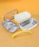 KIDLINGSS Double Container Bunny Rabbit Print Insulated Lunch Box - Yellow