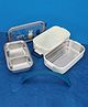 KIDLINGSS Double Container Bunny Rabbit Print Insulated Lunch Box - Blue