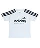 Adidas Kids Knit Half Sleeves Striped T-Shirt - White