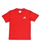 Adidas Kids Half Sleeves Solid T-shirt Logo Print - Red