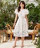 Bolly Lounge  Cotton Blend  Frill Sleeves Butterfly Printed  Dress -  White