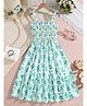 Bolly Lounge Sleeveless Smock Detailed Floral  Printed  Dress - Green
