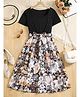 Bolly Lounge Cotton Blend Half Sleeves Floral  Printed  Dress - Black