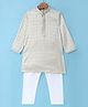 Robo Fry Silk Full Sleeves Solid Kurta Pyjama Set - Grey