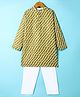 Robo Fry Silk Woven Full Sleeves Kurta Pyjama Set with Bandhani Print - Olive Green