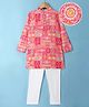 Robo Fry Silk Woven Full Sleeves Floral Print Kurta Pyjama Set - Pink