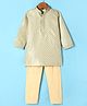 Robo Fry Silk Woven Full Sleeves Kurta Pyjama Set with Chateau Brocade Pattern - Olive Green