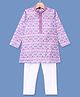 Robo Fry Silk Full Sleeves Printed Kurta Pyjama Set - Lavender