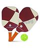 Hop N Play Lightweight Fiberglass Pickleball Paddle with Polypropylene Honeycomb Core & Anti-Slip Sweat Comfortable Grip, Set of 2 Rackets & 1 Ball  White