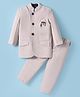 Robo Fry Woven Full Sleeves Jodhpuri Coat With Trouser - Cream