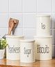 VONCASA Tea & Sugar Jar (Each 900 ml) +  Biscuits & Namkeen Jar (Each 1700 ml) - White, Set Of 4