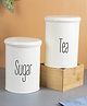 VONCASA Tea & Sugar Jars - Set Of 2 (White, Each 900 mL)