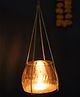 VONCASA Hanging Gold Glass Flower Candle Holder