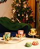 VONCASA 3 Lotus Mercury Votive Candle Holder for Table