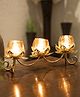 VONCASA Round Gold 3In1 Glass Flower Tea Light Candle Holder