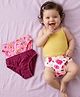 Babyoye Cotton Spandex Panties with Floral Print Pack of 3 - Maroon & Pink