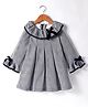 Kookie Kids Full Sleeves Frock With Bow Applique - Grey