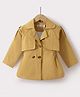 Kookie Kids Full Sleeves Solid Colour Collared Overcoat -Tan