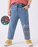 Kookie Kids Full Length Denim Jeans With Bear Print - Blue