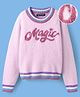 Pine Kids Knit Full Sleeves Striped Pullover Sweater with Text Embroidery - Pink