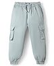 Pine Kids Cotton Elastane Woven Full Length Solid Color Trouser with Cargo Pockets - Light Grey
