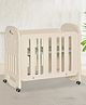 R for Rabbit Dream N Play 2-in-1 Rocking Baby Cot & Crib for Kids, 360° Wheels with Brakes Quick Assembly HDPE Material BPA Free for 0-3 Years Toddler Weight Capacity Up to 20kg (Beige)