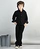 Aww Hunnie Corduroy Full Sleeves Solid Shirt & Joggers Set - Black