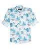 CAVIO Cotton Full Sleeves Numbers Printed Shirt - Sky Blue